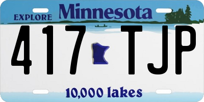 MN license plate 417TJP