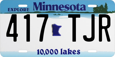 MN license plate 417TJR