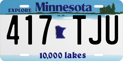 MN license plate 417TJU