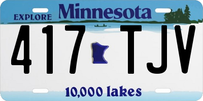 MN license plate 417TJV