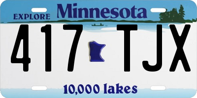 MN license plate 417TJX