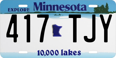 MN license plate 417TJY