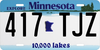 MN license plate 417TJZ