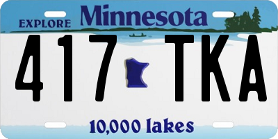 MN license plate 417TKA