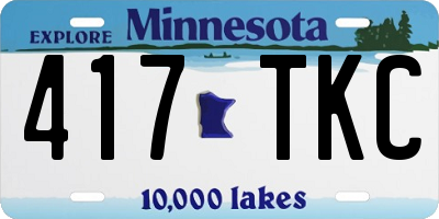 MN license plate 417TKC