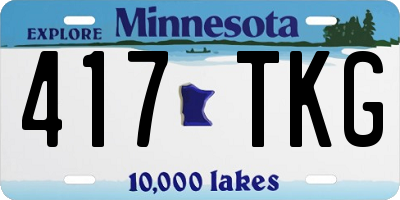 MN license plate 417TKG