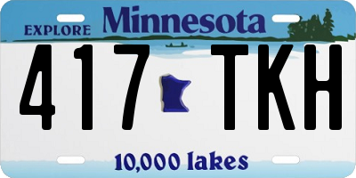 MN license plate 417TKH