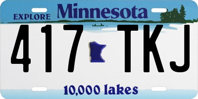 MN license plate 417TKJ