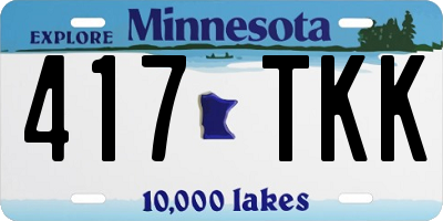 MN license plate 417TKK