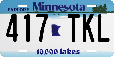 MN license plate 417TKL