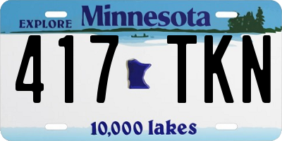 MN license plate 417TKN