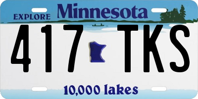 MN license plate 417TKS