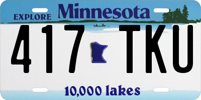 MN license plate 417TKU