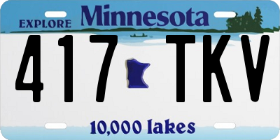 MN license plate 417TKV