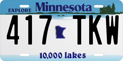 MN license plate 417TKW