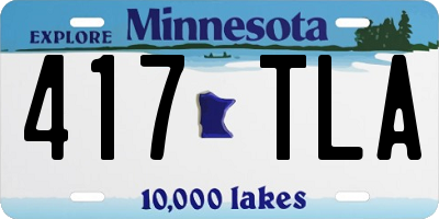MN license plate 417TLA