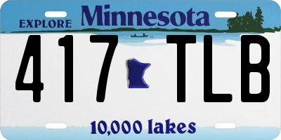 MN license plate 417TLB