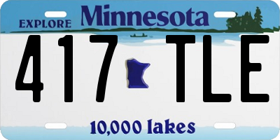 MN license plate 417TLE
