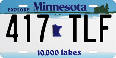MN license plate 417TLF