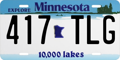 MN license plate 417TLG