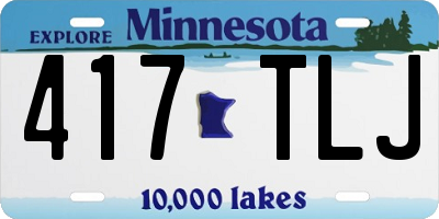 MN license plate 417TLJ