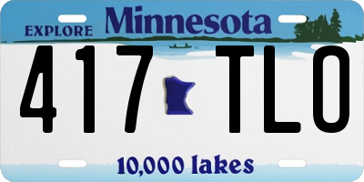 MN license plate 417TLO