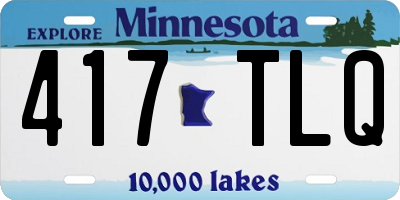 MN license plate 417TLQ