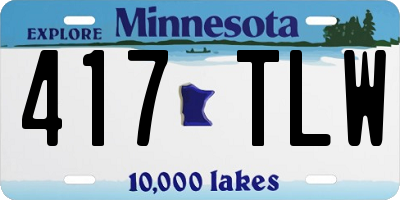 MN license plate 417TLW