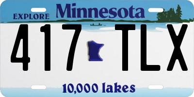 MN license plate 417TLX
