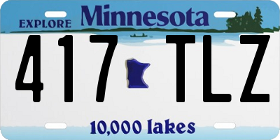 MN license plate 417TLZ