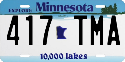 MN license plate 417TMA