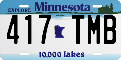 MN license plate 417TMB