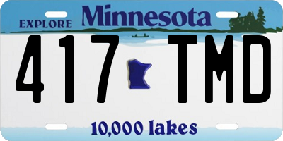 MN license plate 417TMD