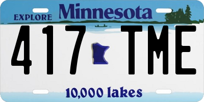 MN license plate 417TME