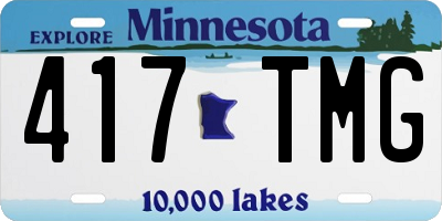 MN license plate 417TMG
