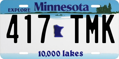 MN license plate 417TMK