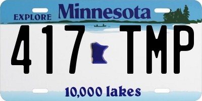 MN license plate 417TMP
