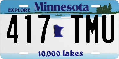 MN license plate 417TMU