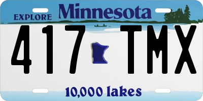 MN license plate 417TMX