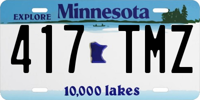 MN license plate 417TMZ