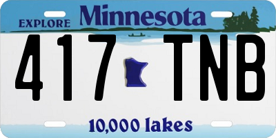 MN license plate 417TNB