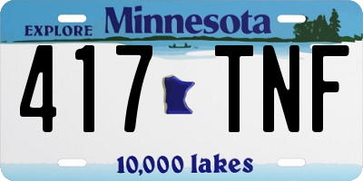 MN license plate 417TNF