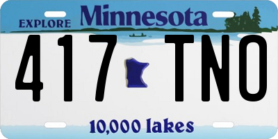 MN license plate 417TNO