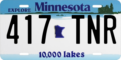 MN license plate 417TNR
