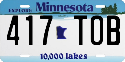 MN license plate 417TOB