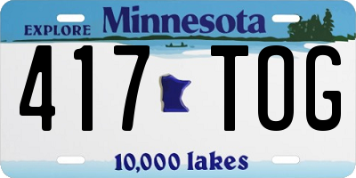 MN license plate 417TOG