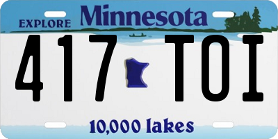 MN license plate 417TOI