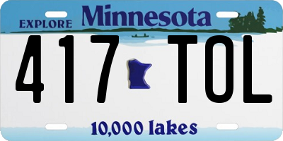 MN license plate 417TOL