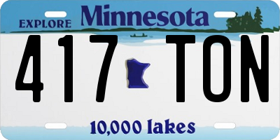 MN license plate 417TON