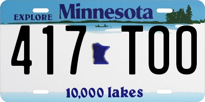 MN license plate 417TOO